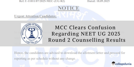 MCC Clarification on NEET UG Round 2 Counselling